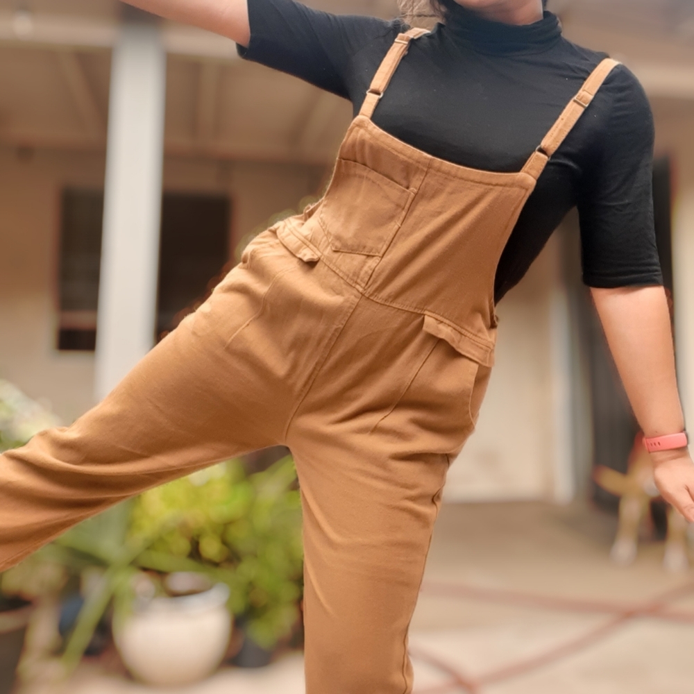 Vintage Brown women's overalls, sturdy and adorable